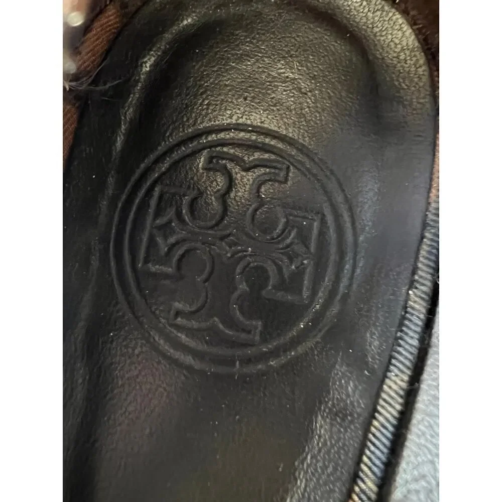 Tory Burch Flats Size 6 Womens Multicolor Gold Hardware Noel Slip On Casual